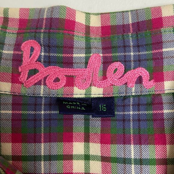 Boden Button Up Long Sleeve Plaid Shirt Women's 16 Casual Outdoor Ranch Country - Picture 4 of 9